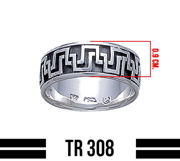 Geometric Knotwork Sterling Silver Ring TR308